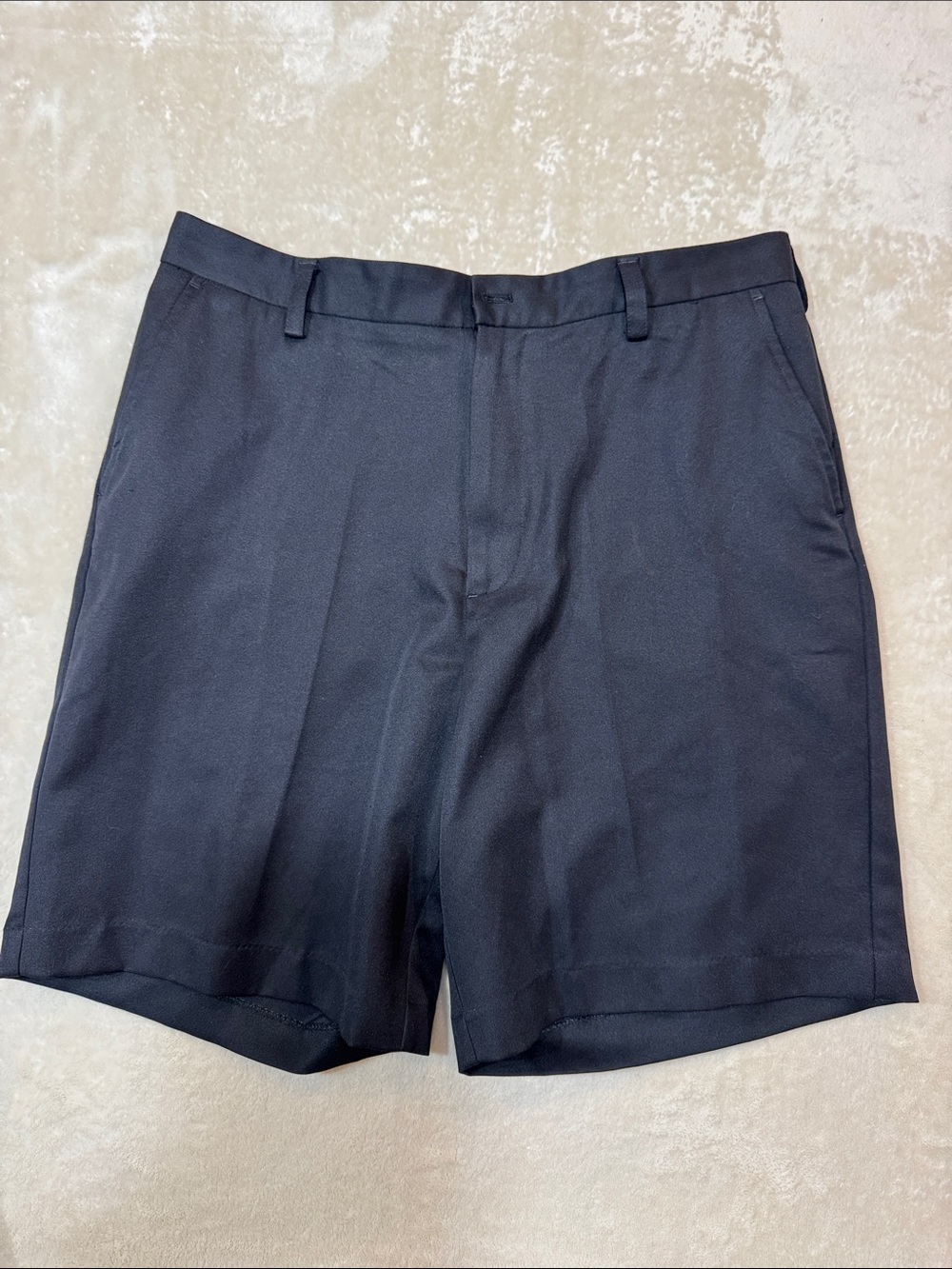 Izod Men's Navy Flat-Front Dress Shorts
